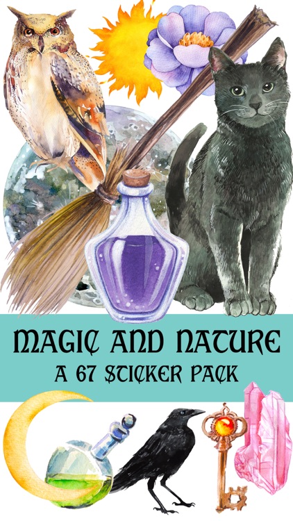 Magic and Nature Watercolor Sticker Pack