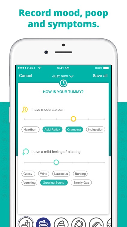 Cara: Food, Mood, Poop Tracker