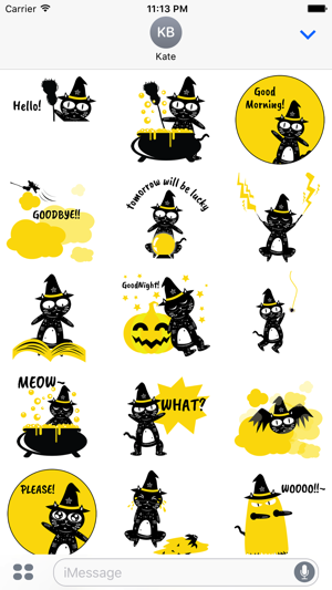 Animated Black Cat Witch Stickers Pack(圖1)-速報App