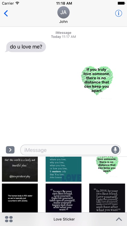 Animated Love Quotes Sticker Pack for iMessage