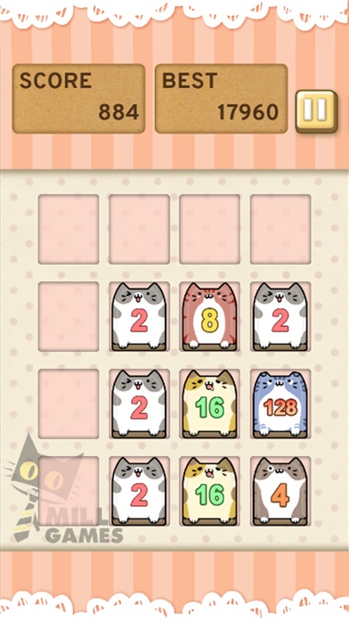 ねこ2048のスクリーンショット1 ねこ2048のスクリーンショット1