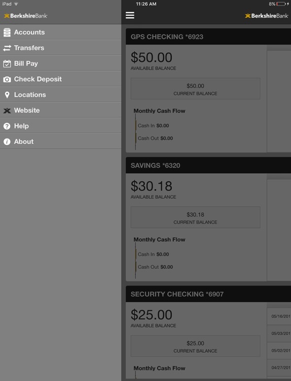Berkshire Bank Mobile for iPad