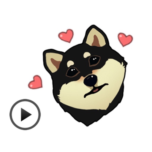 Black Shiba Inu Dog Emoji Animated Stickers icon