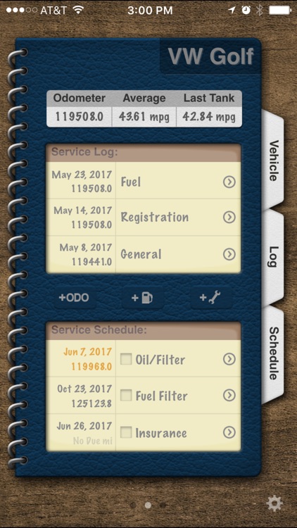 Vehicle Logbook & MPG