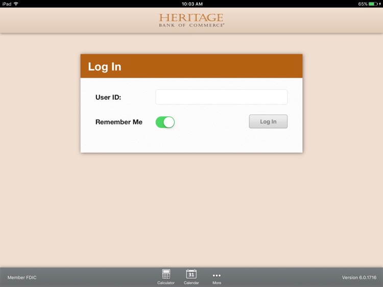 Heritage Bank of Commerce Personal Mobile for iPad