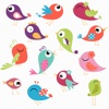 Colored Birds Stickers