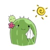 Cute Cactus with Pink Flower Emoji Sticker