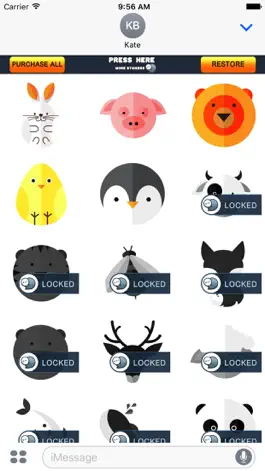 Game screenshot Animals Flat Stickers for iMessage hack