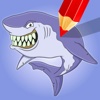 Animal Coloring Book Little Shark Cartoon Version