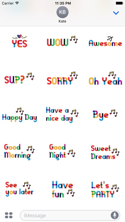 Lovely Colorful Glass Sensitive Word Stickers screenshot-4