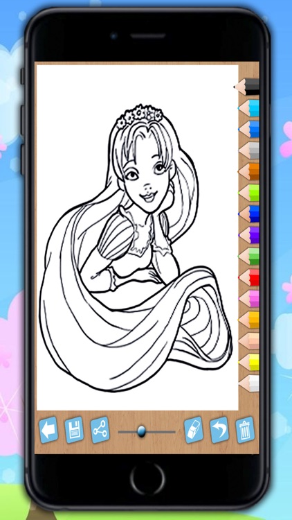 Paint Rapunzel coloring princesses fingerprinting screenshot-3