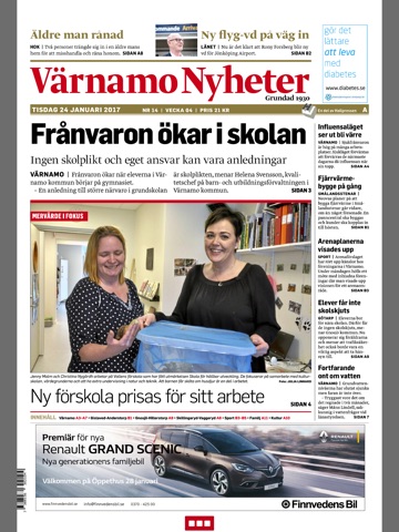 Värnamo Nyheter e-tidning screenshot 2