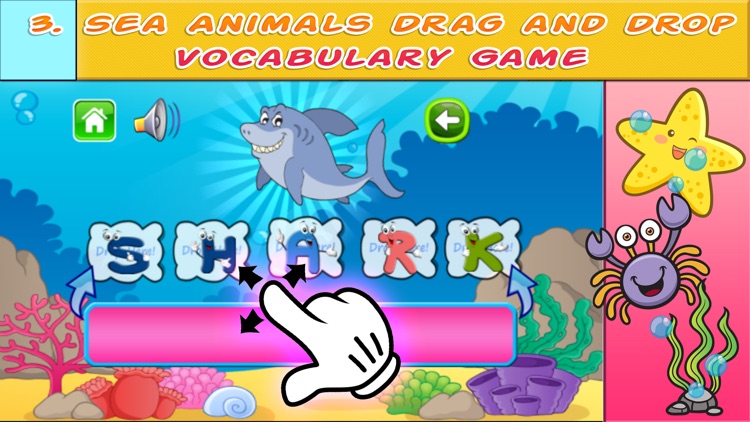 Learn English Vocabulary Sea Animal Coloring Pages screenshot-3