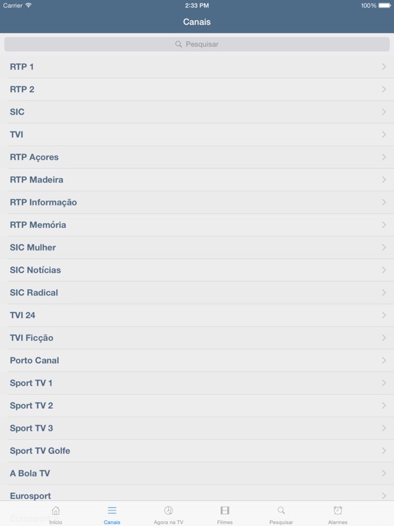 Televisão Portuguesa para iPad