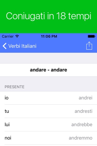 Italian Verb Conjugator Pro screenshot 3