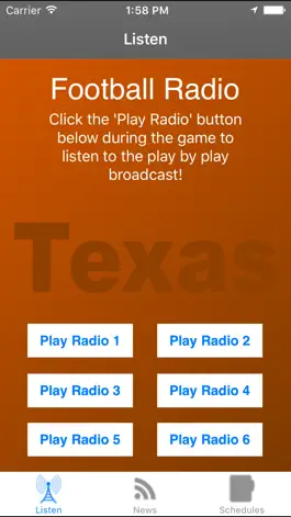 Game screenshot Texas Football - Sports Radio, Scores & Schedule apk