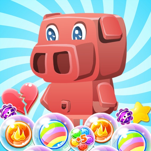 Pinky Pig Bubble Shooter iOS App