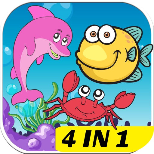 Learn English Vocabulary Sea Animal Coloring Pages iOS App