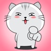 Touching Striped Cat - Cute Animal Stickers!