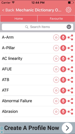 Mechanic Dictionary Terms Concepts