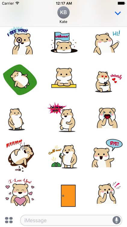 Animated Cute Fat Hamster Stickers