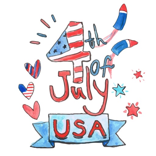 Watercolor Independence Day Celebration Stickers icon