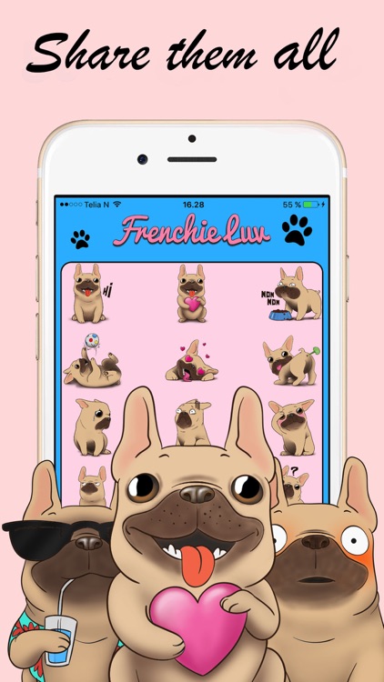 Frenchie Luv - French Bulldog Emojis