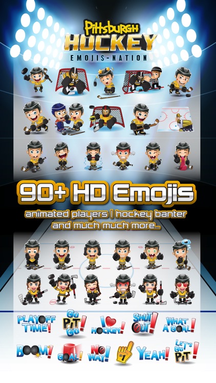 Pittsburgh Hockey Emojis & Stickers Yellow & Black