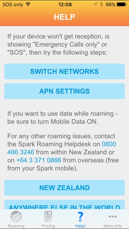 Spark NZ Roaming