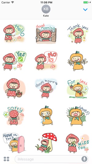 Myrtle The Girl Loves Strawberry English Stickers(圖1)-速報App