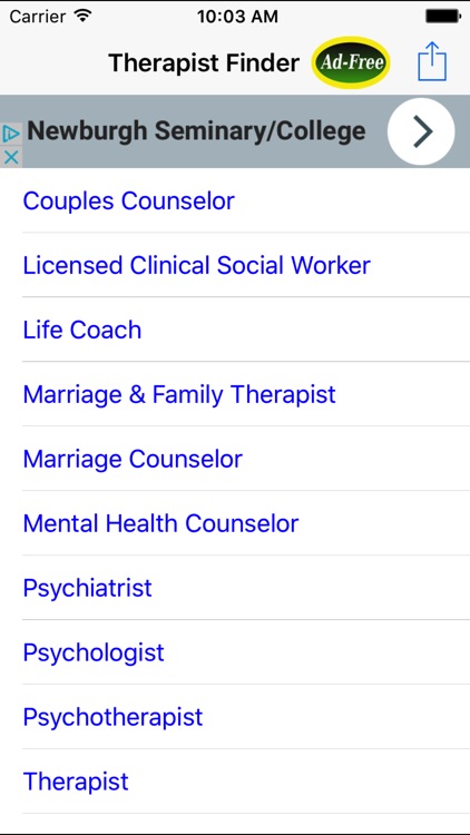 Therapist, Psychologist and Psychiatrist Finder screenshot-0