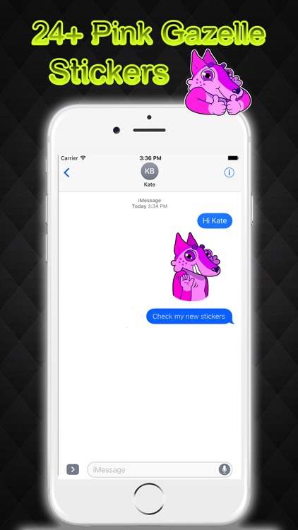 Pink Gazelle Stickers for iMessage