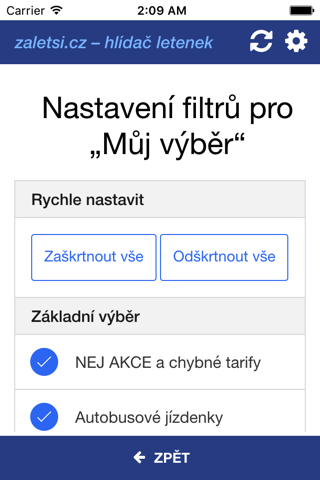 zaletsi.cz – hlídač letenek - náhled
