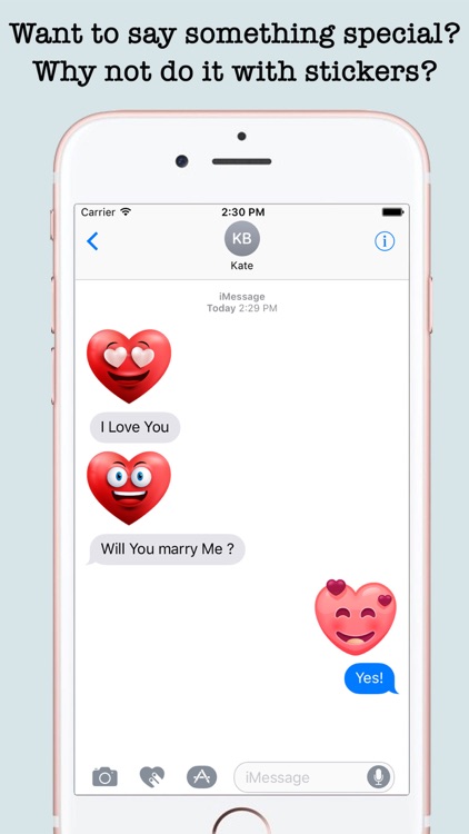 Romantic Heart Stickers For iMessage