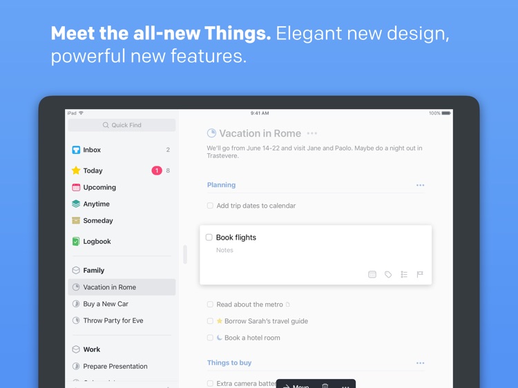 Things 3 for iPad