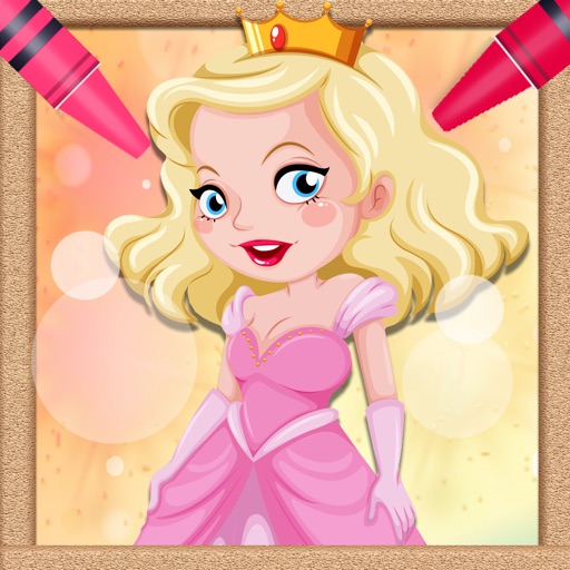 Princess Color Page 2 - Paint magic coloring book iOS App