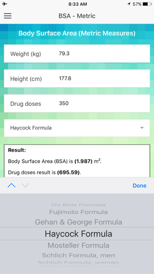 Body Calculator - BMI, BSA, Ideal Body Weight(圖4)-速報App