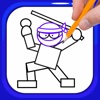 Coloring Book Games Draw Ninja Boy Version