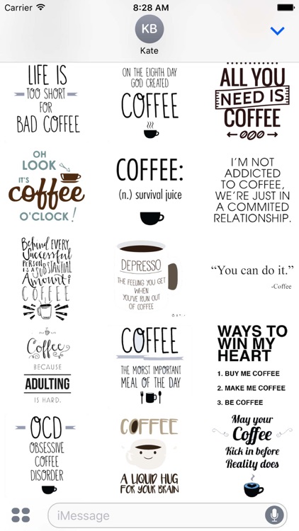 Morning Coffee Quotes Sticker Pack Emoji