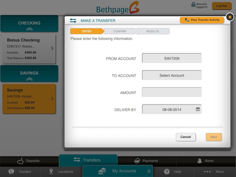 Bethpage Mobile Banking for iPad