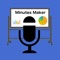 This app records meeting contents and simultaneously takes speech recognition of them and displays them sequentially