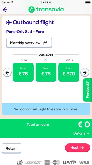 transavia hold luggage allowance