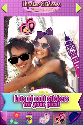 Hipster Photo Stickers: Cool Selfie Picture Editor screenshot 2