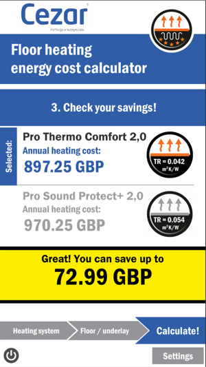 Floor heating calculator Cezar(圖3)-速報App