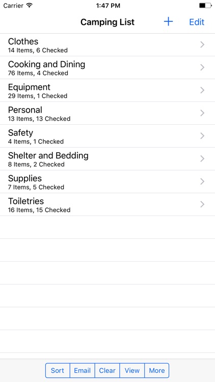 Camping List