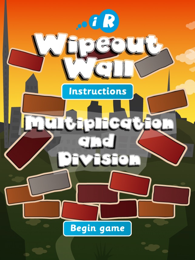 Wipeout Wall for iPad (Multiplication & 