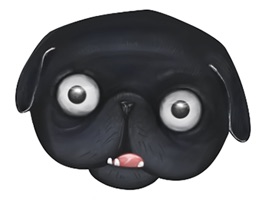 We have noticed that the sticker publishers have neglected the black pugs, and they are not a tinge less cute as the differently colored puppies