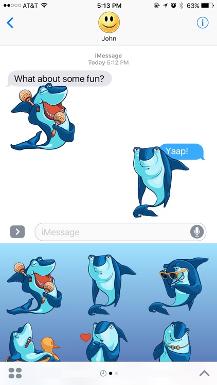 Angry Shark Stickers for iMessage