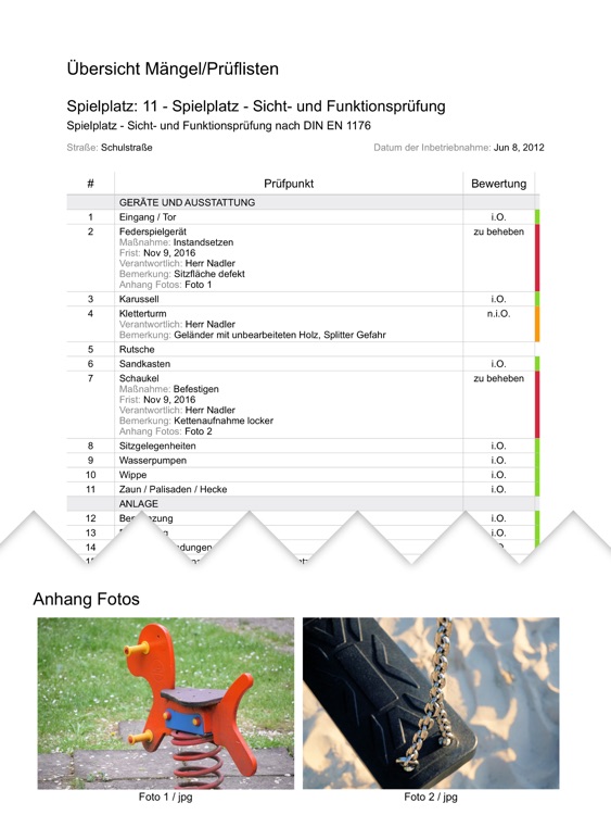 Spielplatzprüfung nach DIN EN 1176 screenshot-3