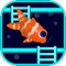 Tilt your device to fall down the fish ladders